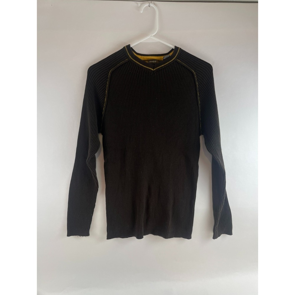 Retrofit Sweater, Men's Size Medium, Brown, Ribbed, V-neck